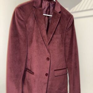 Rich Maroon Velvet Blazer